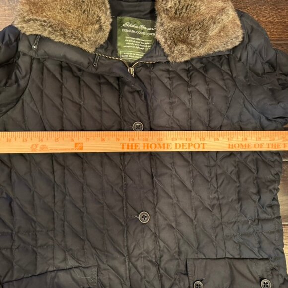 Eddie Bauer Premium Goose Down Quilted Coat Women’s Large Detachable Fur Collar - Picture 3 of 6